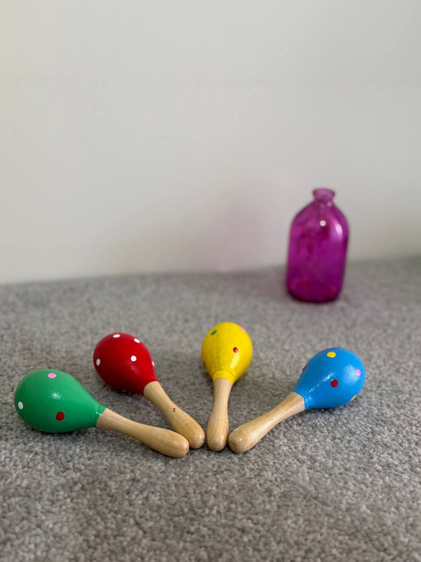 جغجغه چوبی طرحدار سایز کوچک